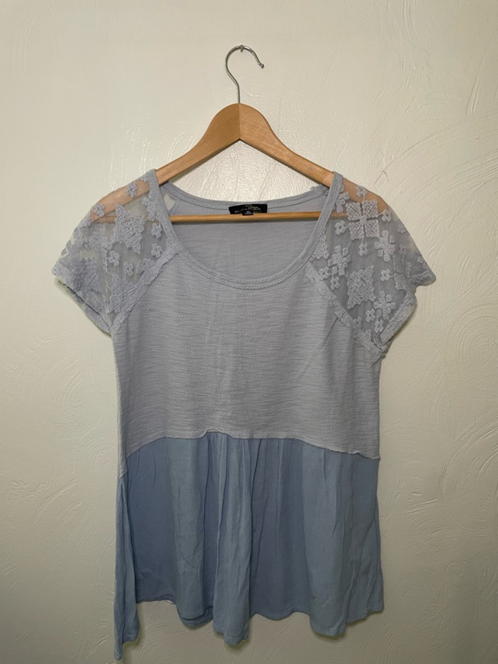 Suzanne Betro Light Blue Knit Top